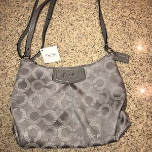 New gray mini coach purse